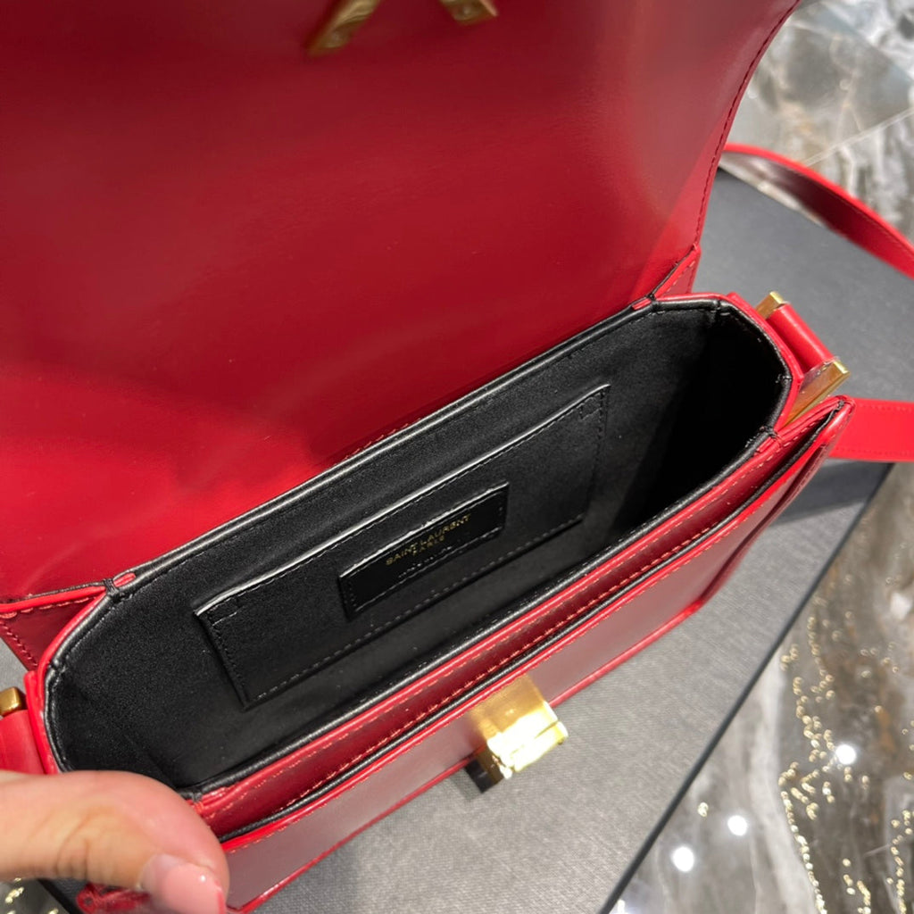 SOLFERINO SMALL 19 ROTES KALBSLEDER GOLDENE BESCHLÄGE