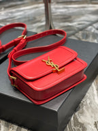 SOLFERINO SMALL 19 ROTES KALBSLEDER GOLDENE BESCHLÄGE