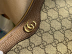 OPHIDIA GG SMALL 25 HANDTASCHE BEIGE UND EBONY SUPREME CANVAS