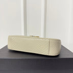 LE 5 À 7 HANDTASCHE 24 IN SCHLANGENMUSTER WEISSES KALBSLEDER