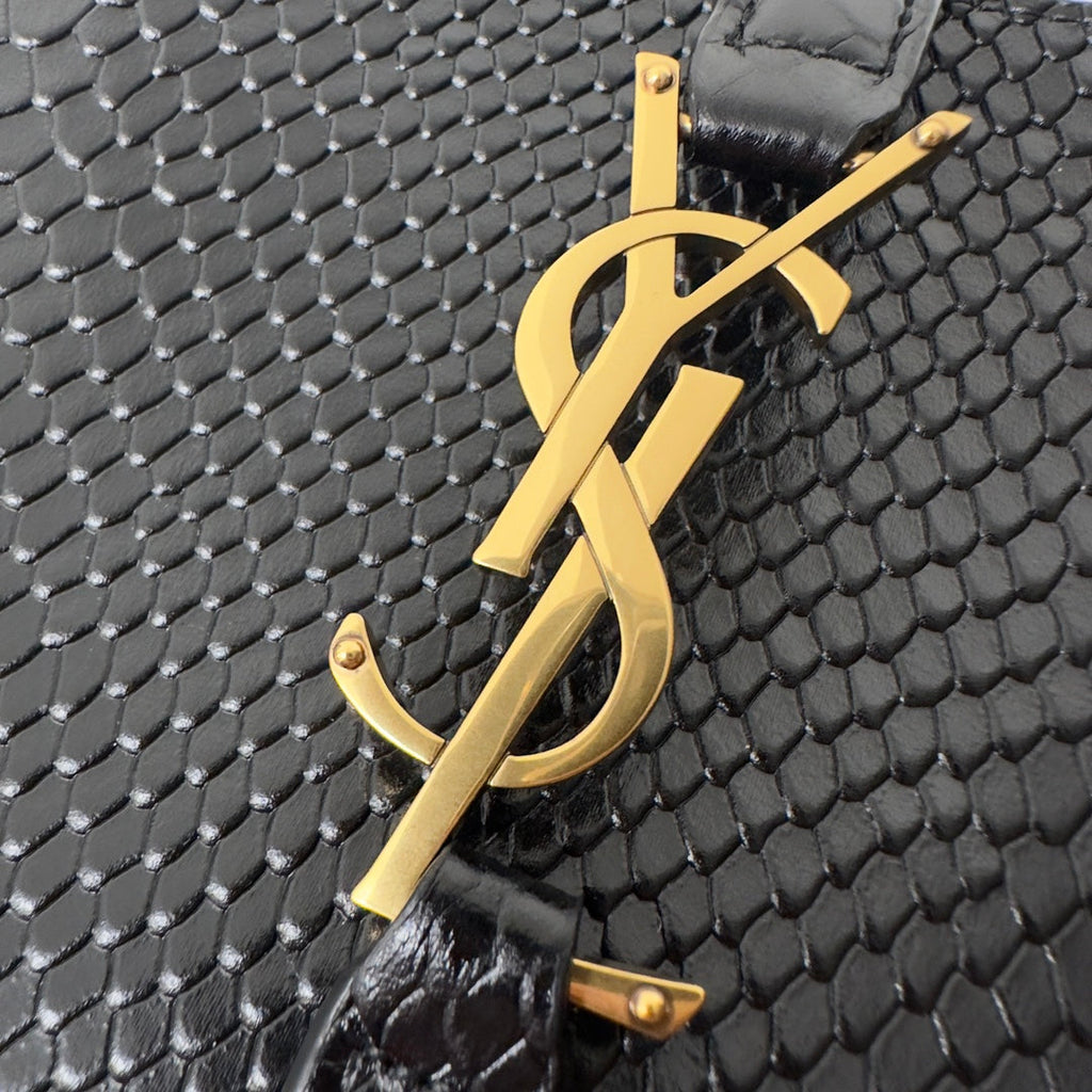 LE 5 À 7 HANDTASCHE 24 IN SCHLANGENMUSTER SCHWARZES KALBSLEDER