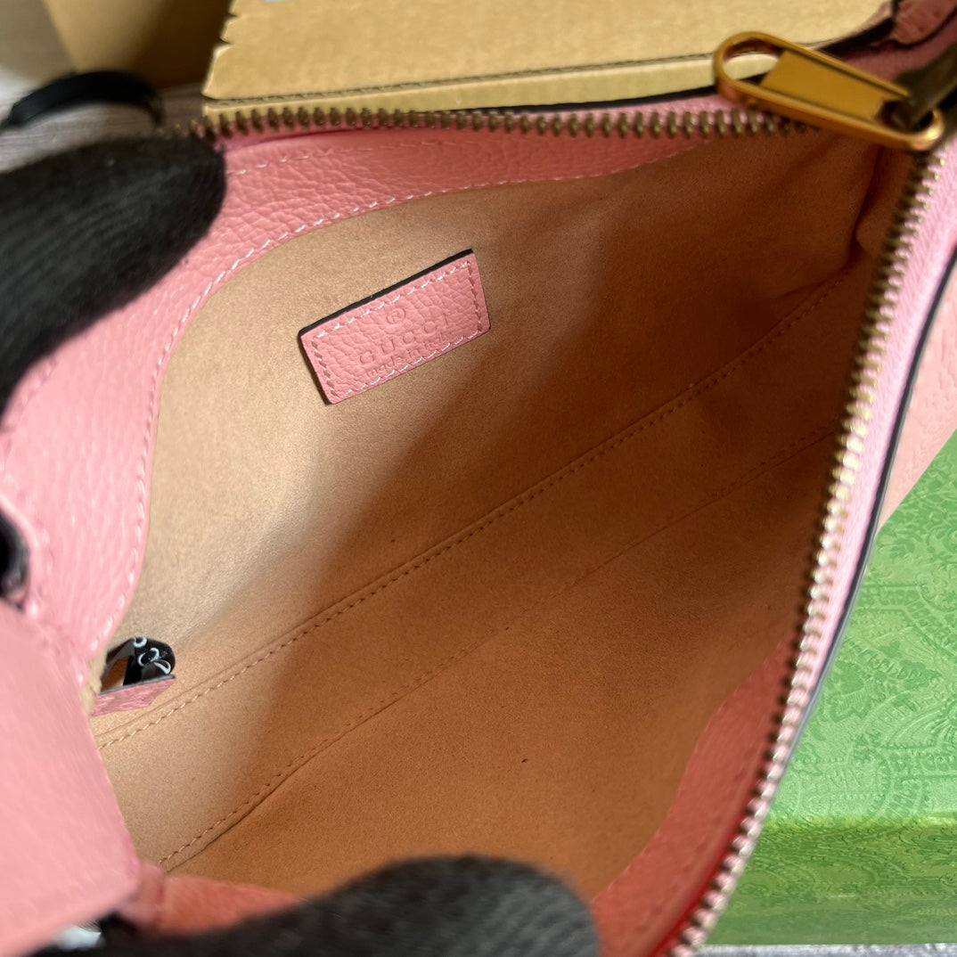 APHRODITE MINI 21 SCHULTERTASCHE IN HELLROSA KALBSLEDER