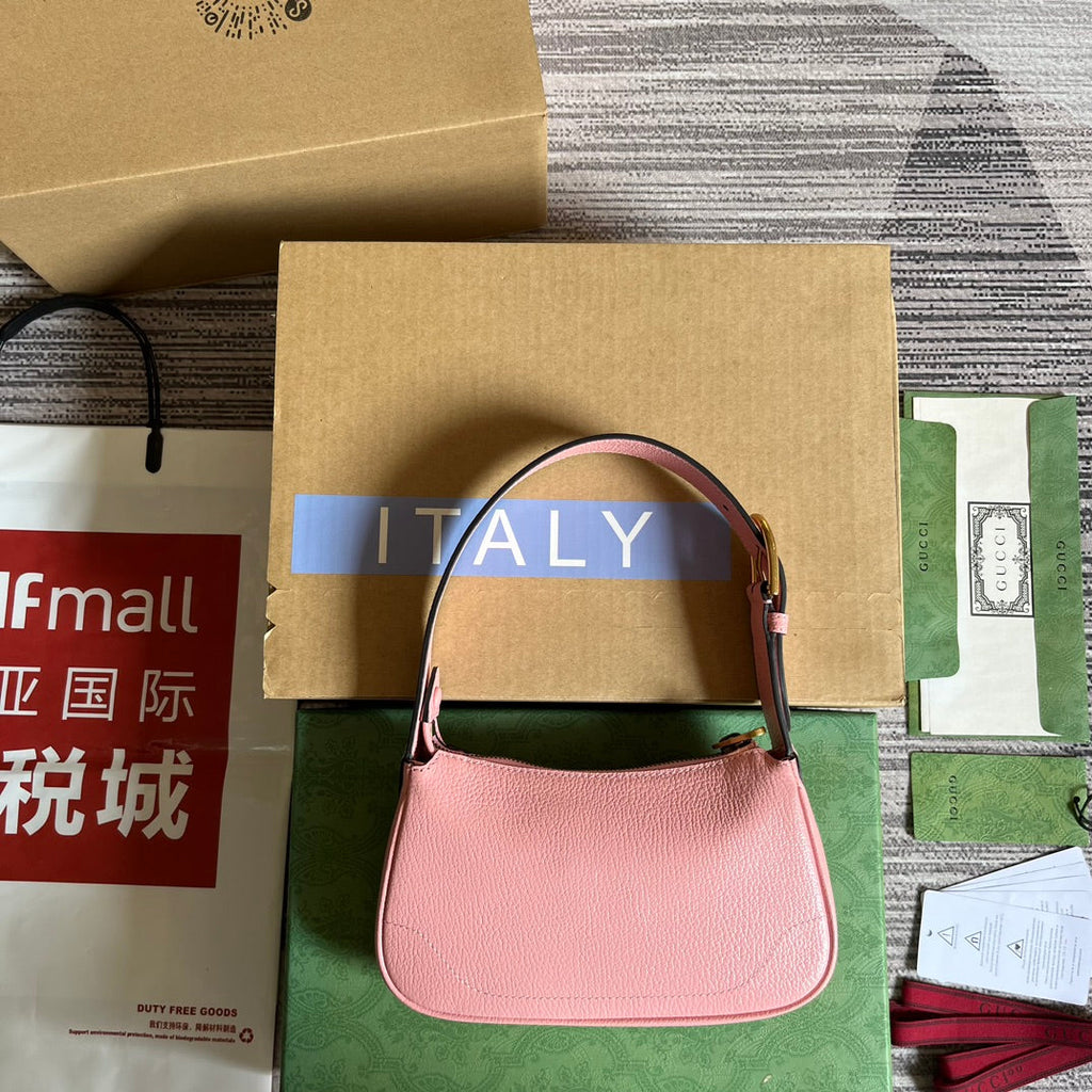 APHRODITE MINI 21 SCHULTERTASCHE IN HELLROSA KALBSLEDER