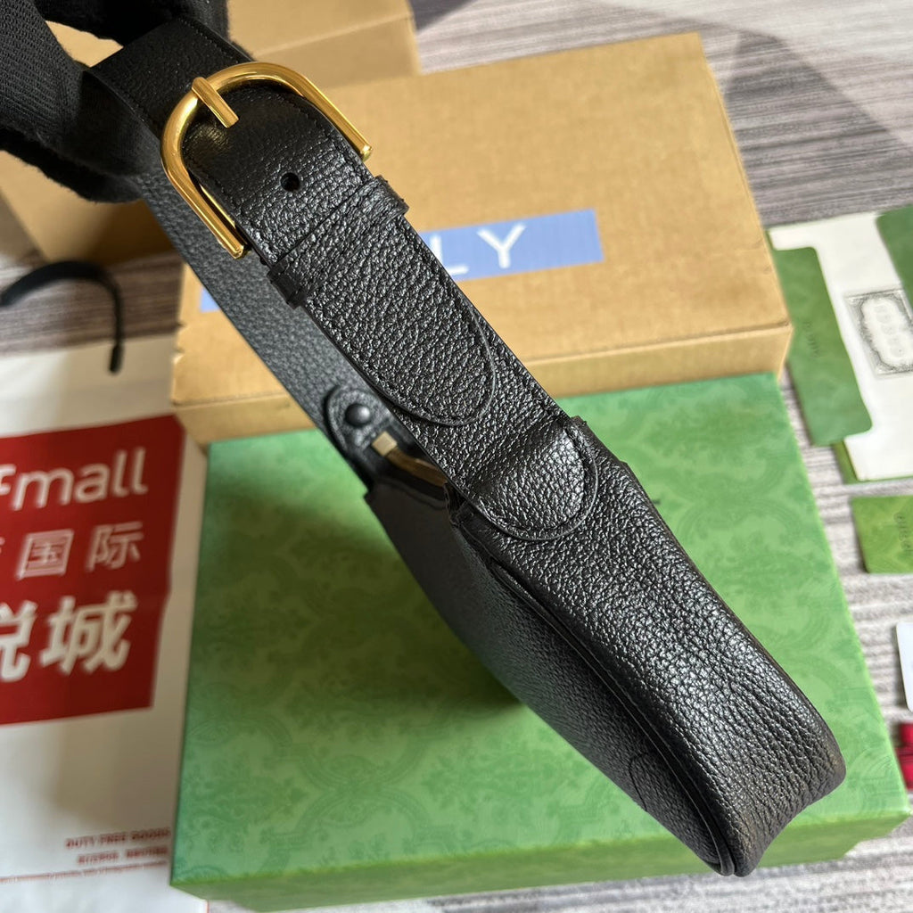 APHRODITE MINI 21 SCHULTERTASCHE AUS SCHWARZEM KALBSLEDER