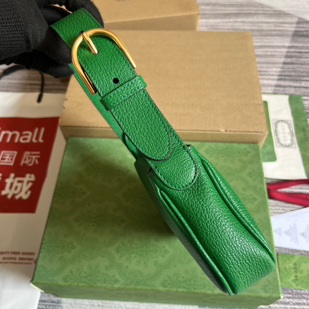 APHRODITE MINI 21 SCHULTERTASCHE IN SMARAGDGRÜNEM KALBSLEDER