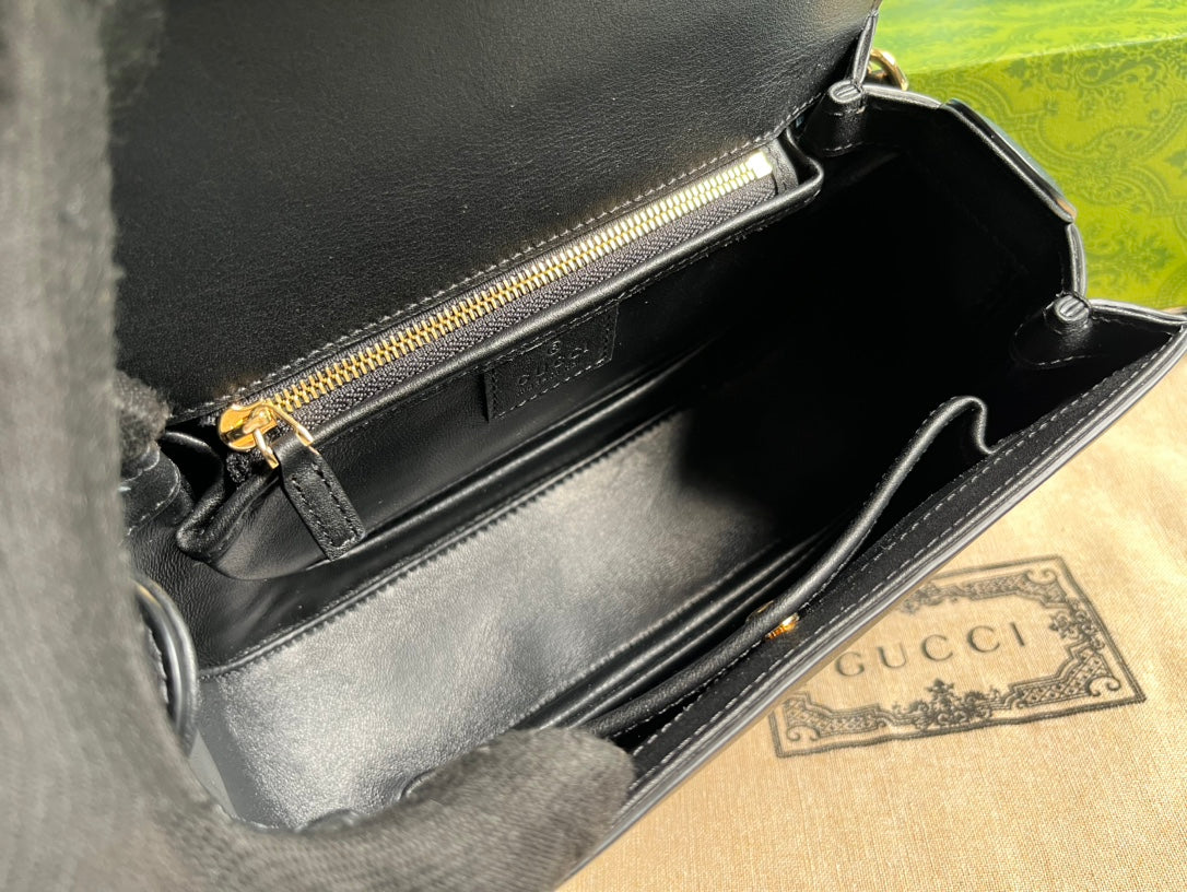 BLONDIE 23 Henkeltasche, schwarzes Kalbsleder