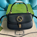 BLONDIE 23 Henkeltasche, schwarzes Kalbsleder