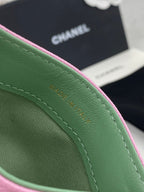 Kreditkartenetui, 19,5 cm, rosa genarbtes Kalbsleder, Gold Icon