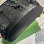 GG OPHIDIA GROSSER 42-RUCKSACK AUS SCHWARZEM CANVAS UND KALBSLEDER