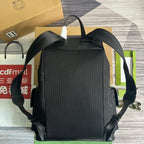 GG OPHIDIA GROSSER 42-RUCKSACK AUS SCHWARZEM CANVAS UND KALBSLEDER