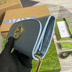 BLONDIE SCHULTERTASCHE 21 IN HIMMELBLAUEM KALBSLEDER GOLDENE BESCHLÄGE