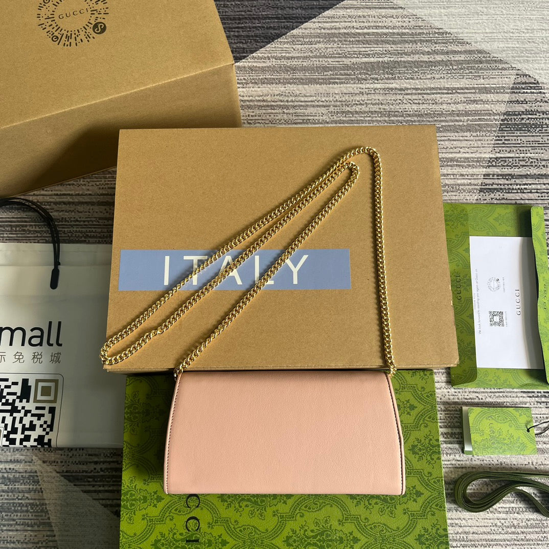 BLONDIE SCHULTERTASCHE 21 IN HELLROSA KALBSLEDER GOLDENE BESCHLÄGE