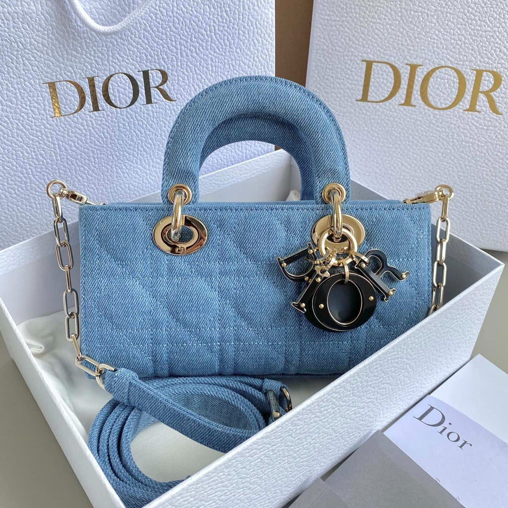 D-JOY TASCHE 22 IN HELLBLAUEM MACROCANNAGE-DENIM