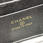 23P Klappentasche 19 cm Schwarz Caviar Goldbeschläge 