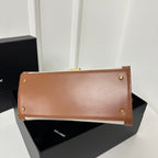 CASSANDRA 20 WEISSES BAUMWOLL-LEINEN UND BRAUNES KALBSLEDER