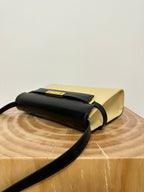 MANHATTAN 29 TOP-HANDLE IN GLATTEM SCHWARZ-BEIGE KALBSLEDER