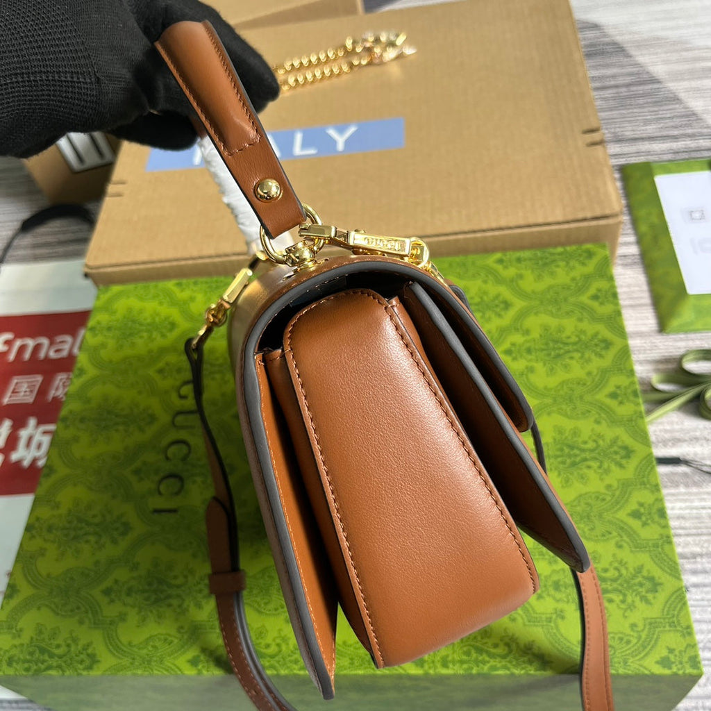 BLONDIE 23 Henkeltasche, zimtbraunes Kalbsleder