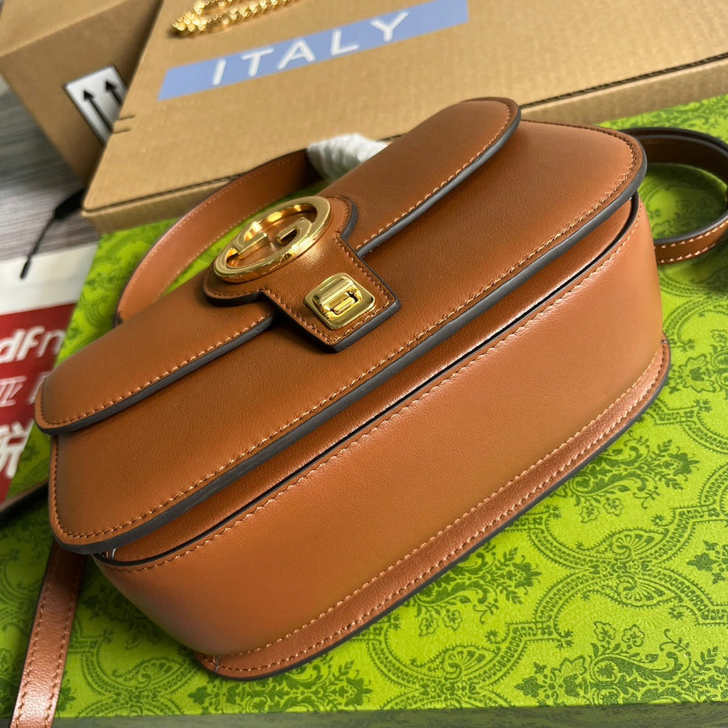 BLONDIE 23 Henkeltasche, zimtbraunes Kalbsleder