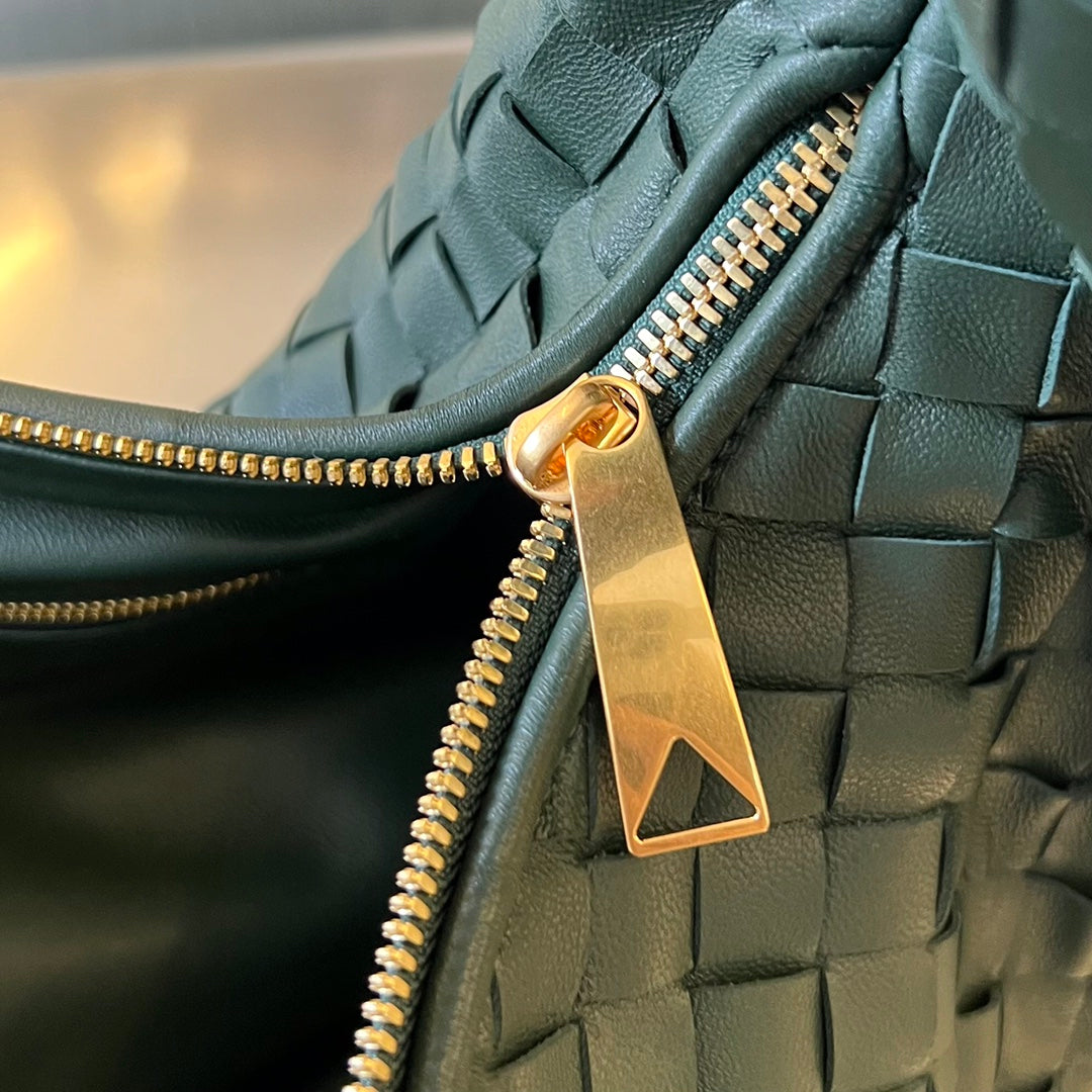 JODIE, Größe 48, Dunkelgrünes Kalbsleder