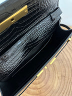 MANHATTAN 29 TOP-HANDLE IN SCHWARZEM KROKODIL-KALBLEDER