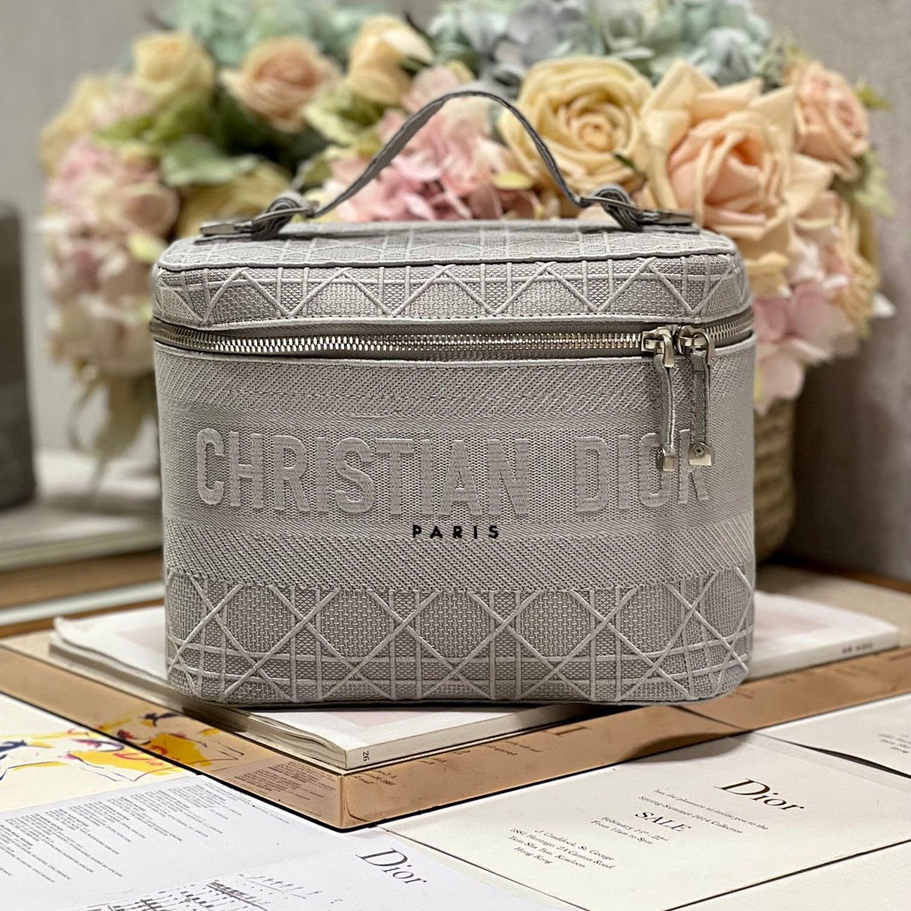 Kleiner 25-g-Reisekosmetikkoffer mit Schultergurt, Taubengrau