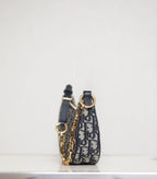 CD Lounge 26 Tasche in blauem Obliqué-Jacquard