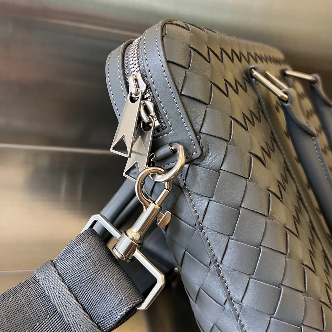 SLIM INTRECCIATO AKTENTASCHE 36 GRAUES KALBSLEDER