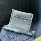 Schlanke Intrecciato Aktentasche 36, schieferfarbenes Kalbsleder