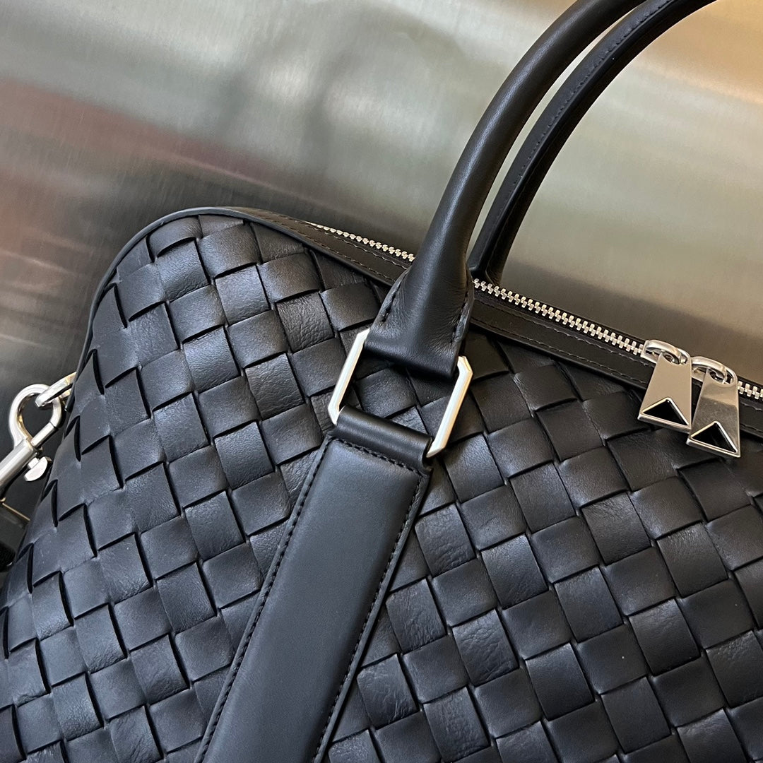 SLIM INTRECCIATO AKTENTASCHE 36 SCHWARZES KALBSLEDER