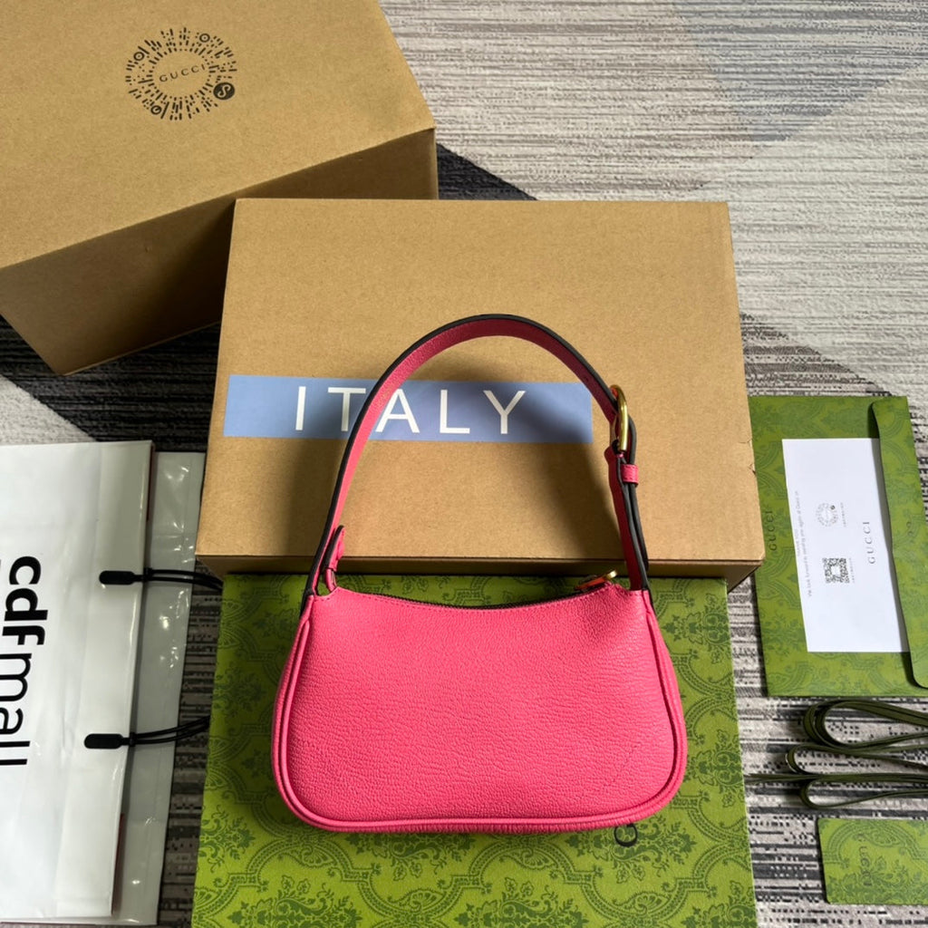 APHRODITE MINI 21 SCHULTERTASCHE IN HELLROSA KALBSLEDER