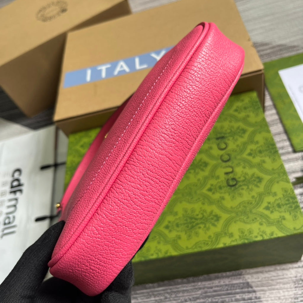 APHRODITE MINI 21 SCHULTERTASCHE IN HELLROSA KALBSLEDER