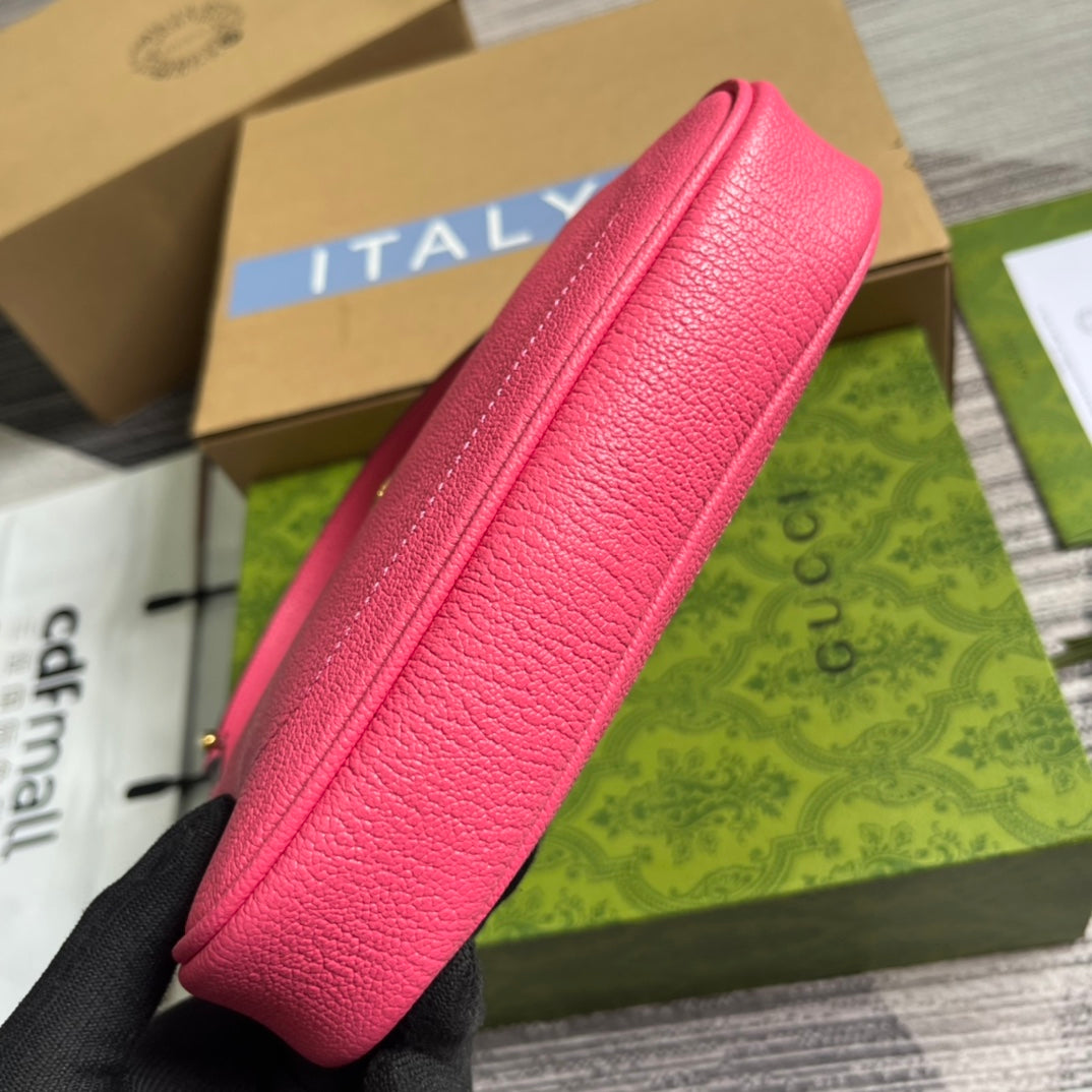 APHRODITE MINI 21 SCHULTERTASCHE IN HELLROSA KALBSLEDER