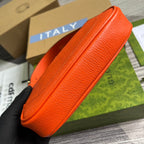 APHRODITE MINI 21 SCHULTERTASCHE IN ORANGE-ROTEM KALBSLEDER