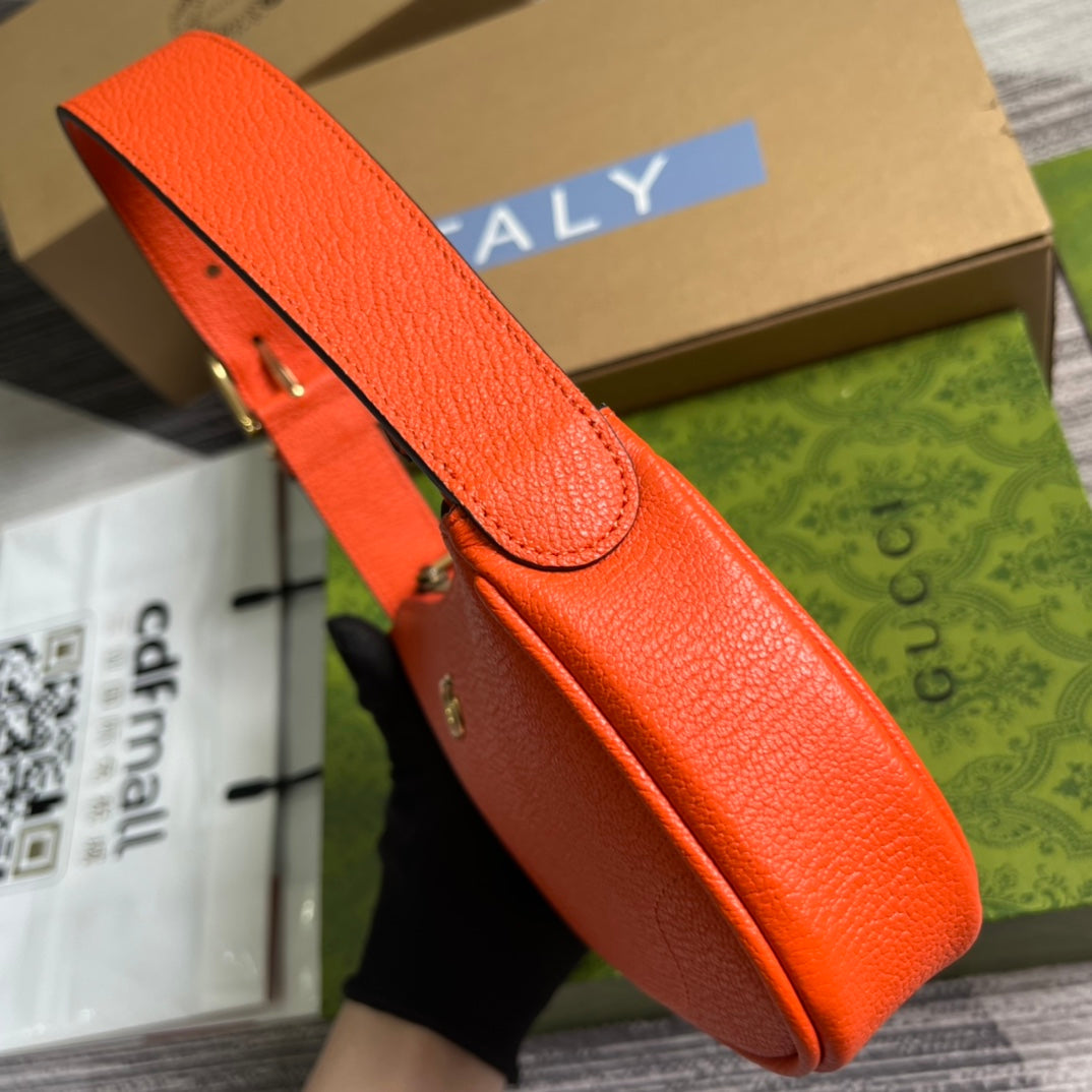 APHRODITE MINI 21 SCHULTERTASCHE IN ORANGE-ROTEM KALBSLEDER