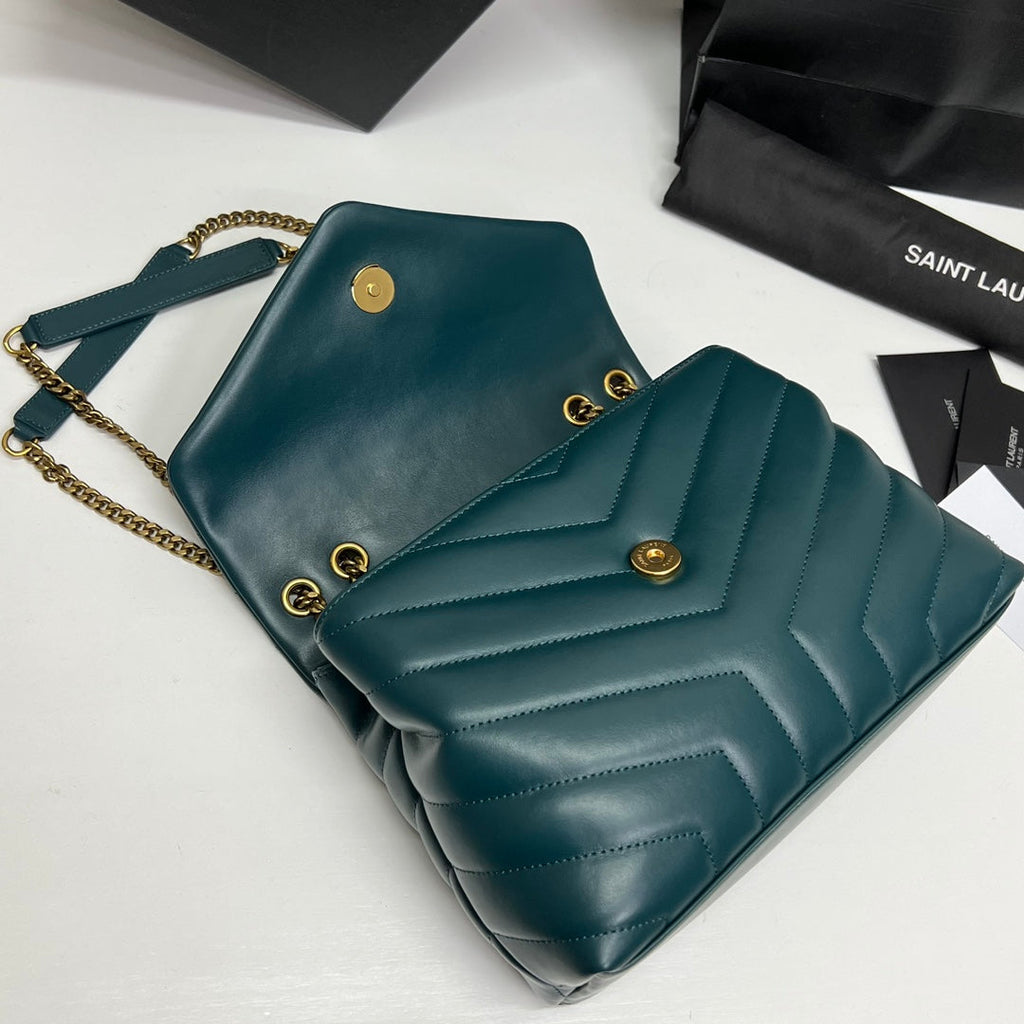 LOULOU SMALL 25 IN DEEP JUNGLE GREEN LAMBSLICK GOLDENE BESCHLÄGE
