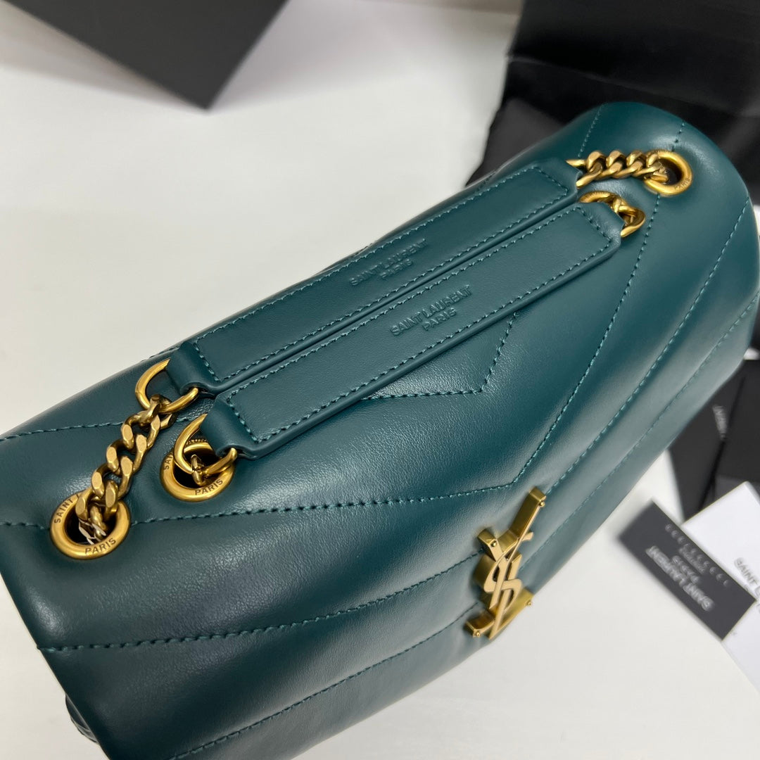 LOULOU SMALL 25 IN DEEP JUNGLE GREEN LAMBSLICK GOLDENE BESCHLÄGE