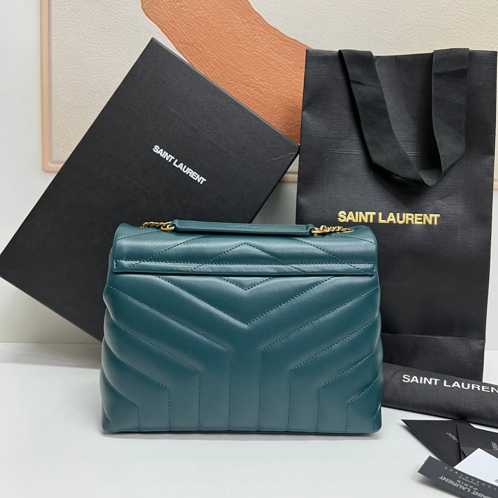 LOULOU SMALL 25 IN DEEP JUNGLE GREEN LAMBSLICK GOLDENE BESCHLÄGE