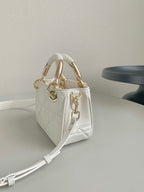 MINI LADY 19 IN WHITE LAMBSKIN