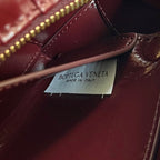 Kleine Brick-Kassette, 23 Zoll, weinrot, weiches Lammfell