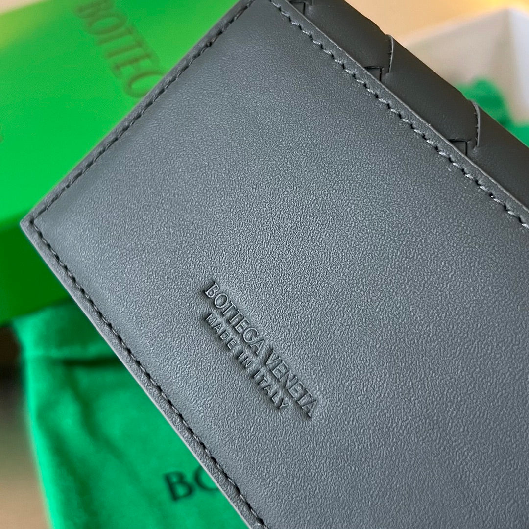 INTRECCIATO BUSINESS 11 SCHWARZES KALBSLEDER-KARTENHÜLLE