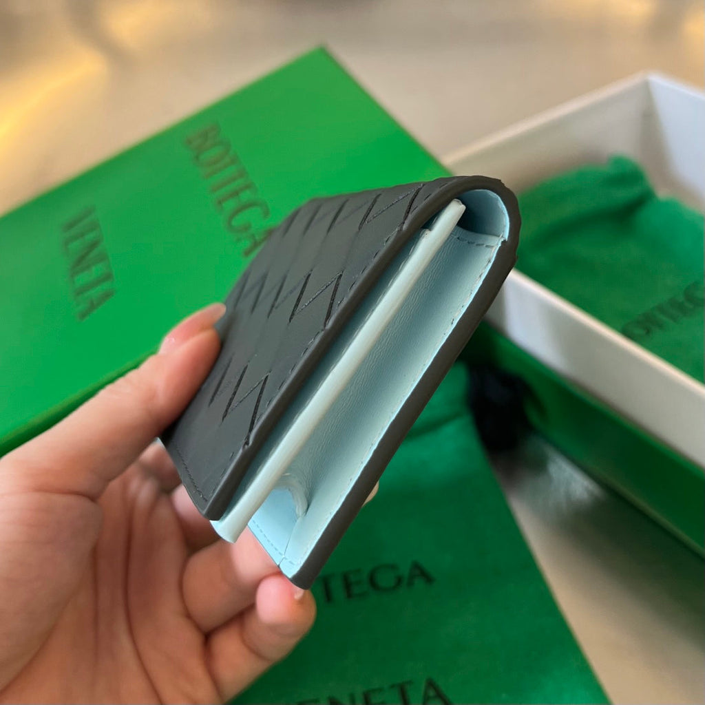 INTRECCIATO BUSINESS 11 SCHWARZES KALBSLEDER-KARTENHÜLLE