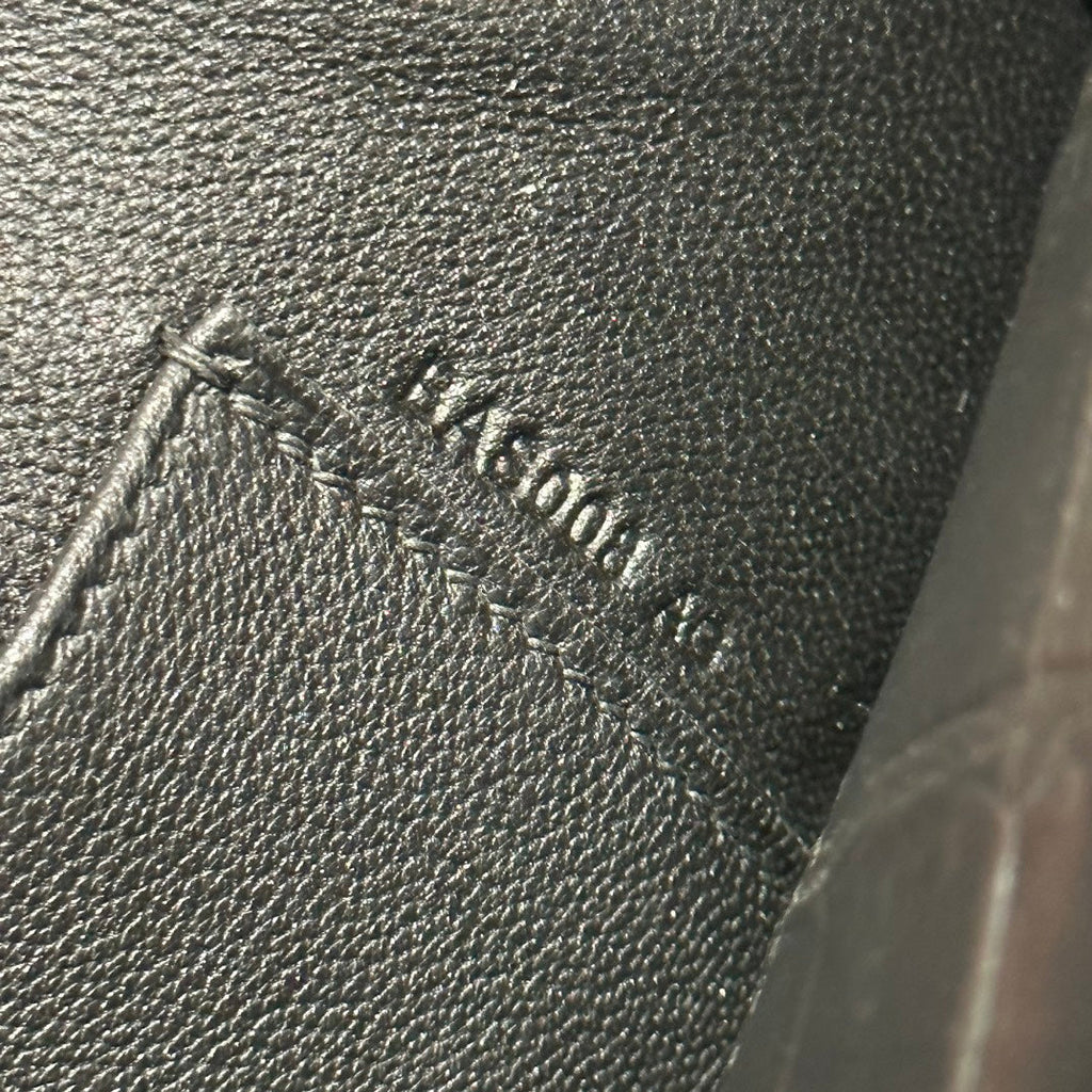 KELLY CUT 31 IN BLACK SHINY ALLIGATOR LEATHER WITH SILVER HARDWARE (MADE-TO-ODER)