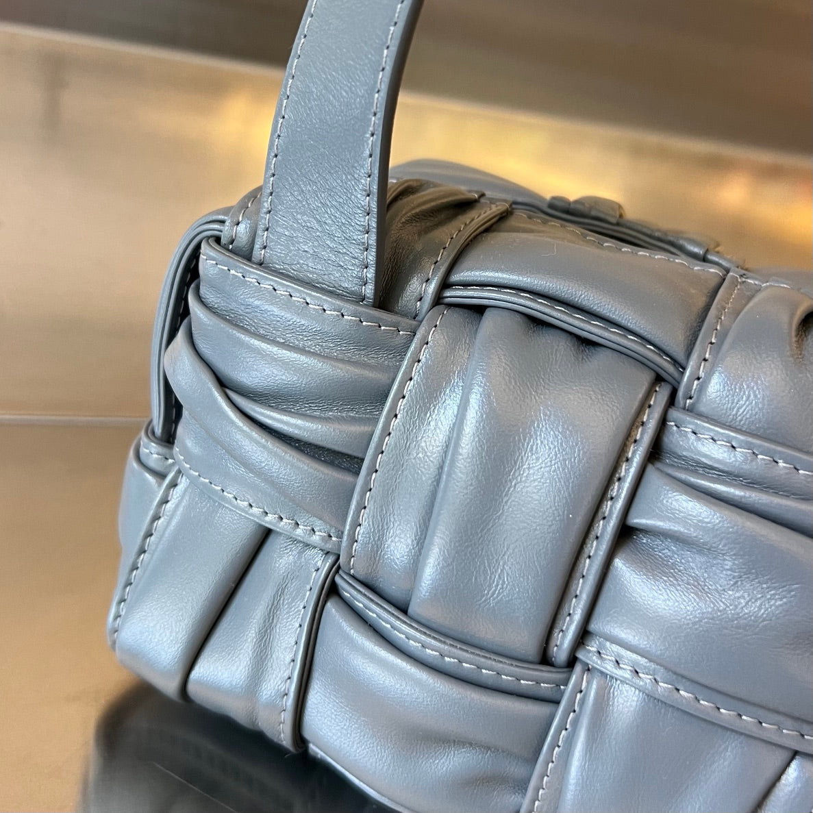 KLEINE ZIEGELKASSETTE 23 ZINKGRAU WEICHES LAMMLEDER