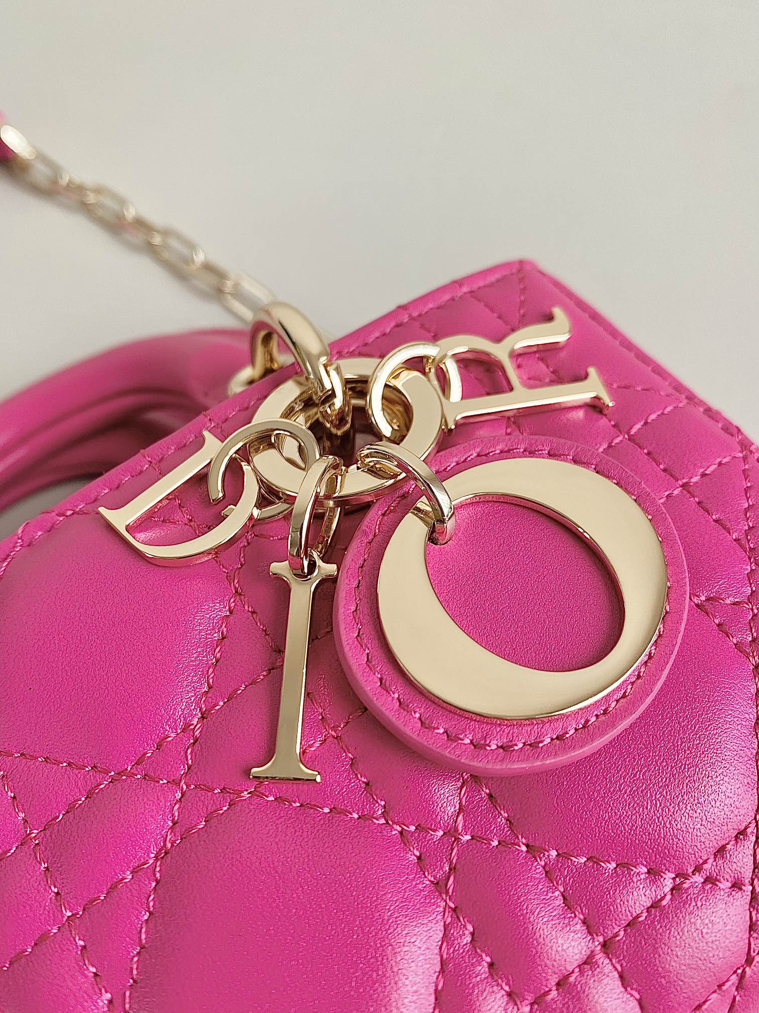 MINI D-JOY BAG 17 IN HOT PINK LAMBSKIN