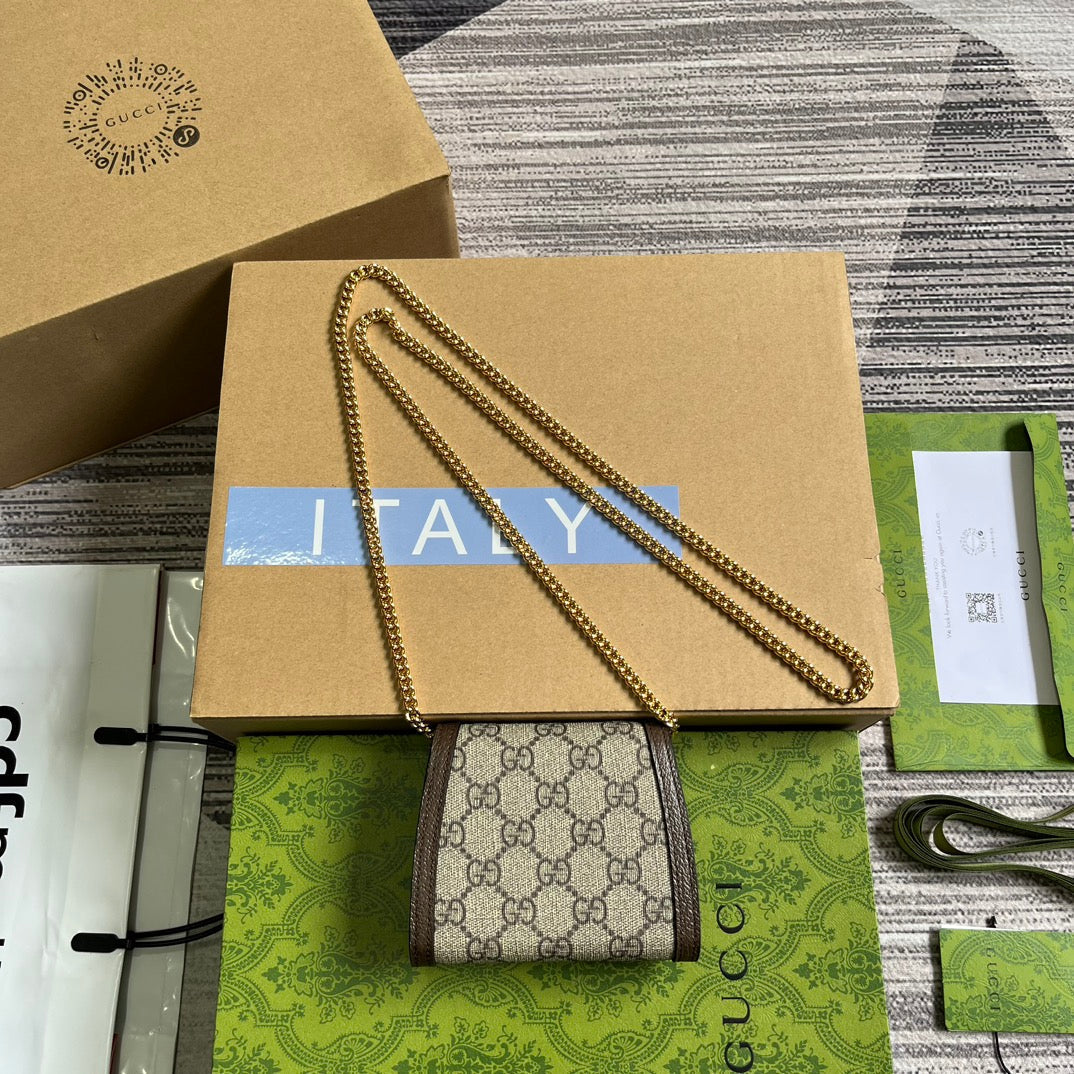 BLONDIE INTERLOCK MINI-SCHULTERTASCHE 12 IN BEIGE CANVAS UND DUNKELBRAUNEM KALBSLEDERBESATZ