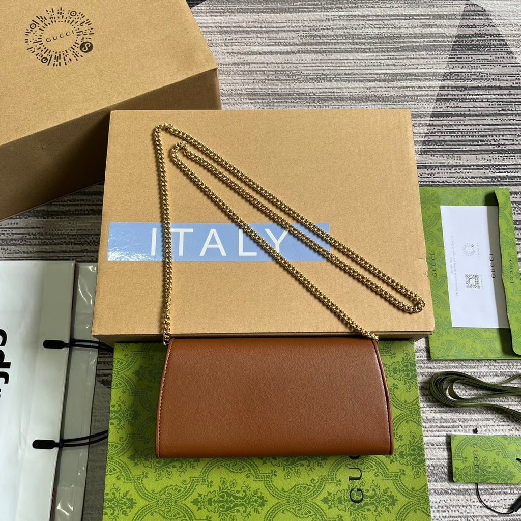 BLONDIE SCHULTERTASCHE 21 IN BRONZEBRAUN KALBSLEDER GOLDENE BESCHLÄGE