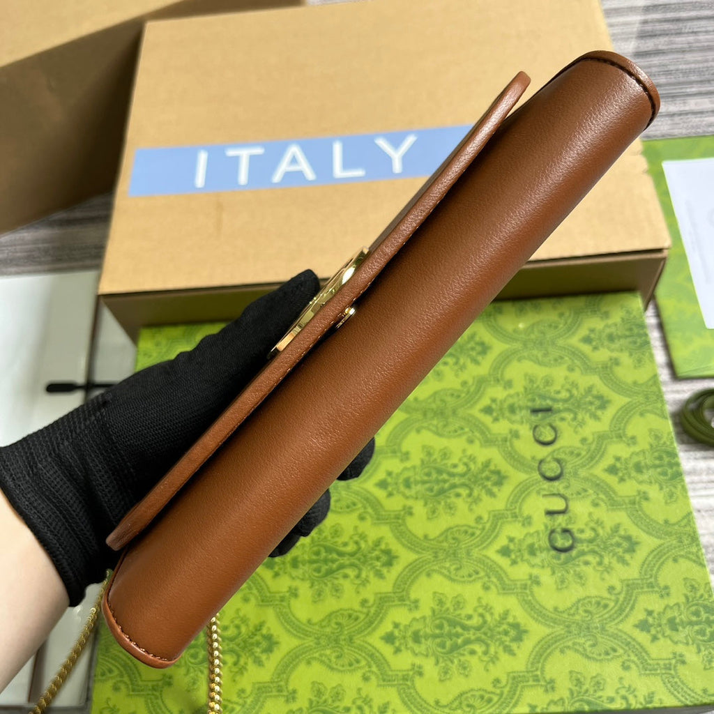 BLONDIE SCHULTERTASCHE 21 IN BRONZEBRAUN KALBSLEDER GOLDENE BESCHLÄGE