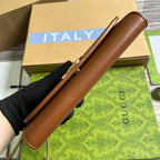 BLONDIE SCHULTERTASCHE 21 IN BRONZEBRAUN KALBSLEDER GOLDENE BESCHLÄGE