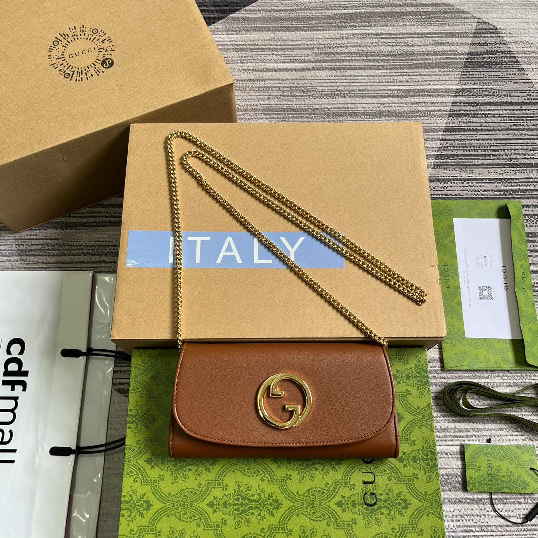 BLONDIE SCHULTERTASCHE 21 IN BRONZEBRAUN KALBSLEDER GOLDENE BESCHLÄGE