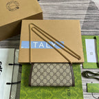 BLONDIE SCHULTERTASCHE 21 IN BEIGE MONOGRAMM-CANVAS UND DUNKELBRAUNEM KALBSLEDERBESATZ GOLDENE HALSBÄNDER